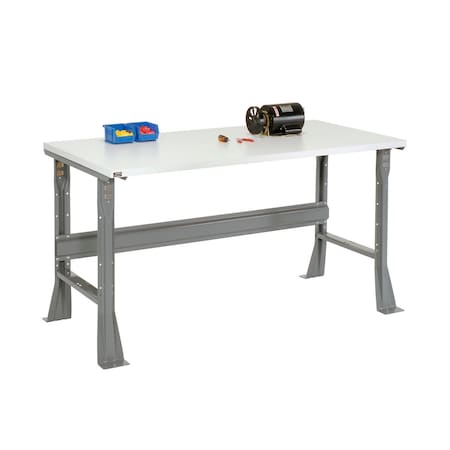Global Industrial Flared Leg Workbench w/ ESD Square Edge Top, 60inW x 30inD, Gray 252384